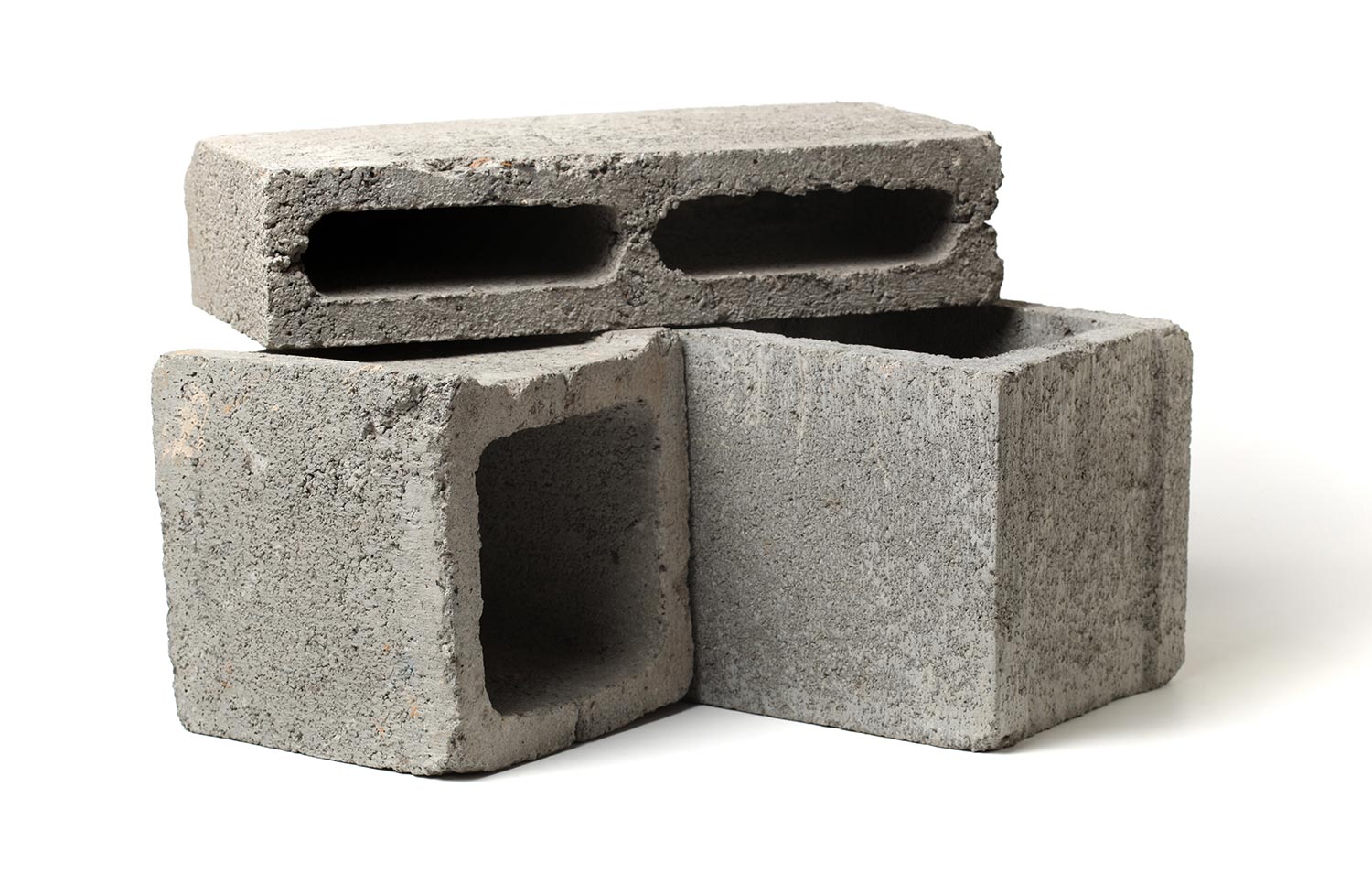 Rendering of cinder block isolated on white background
