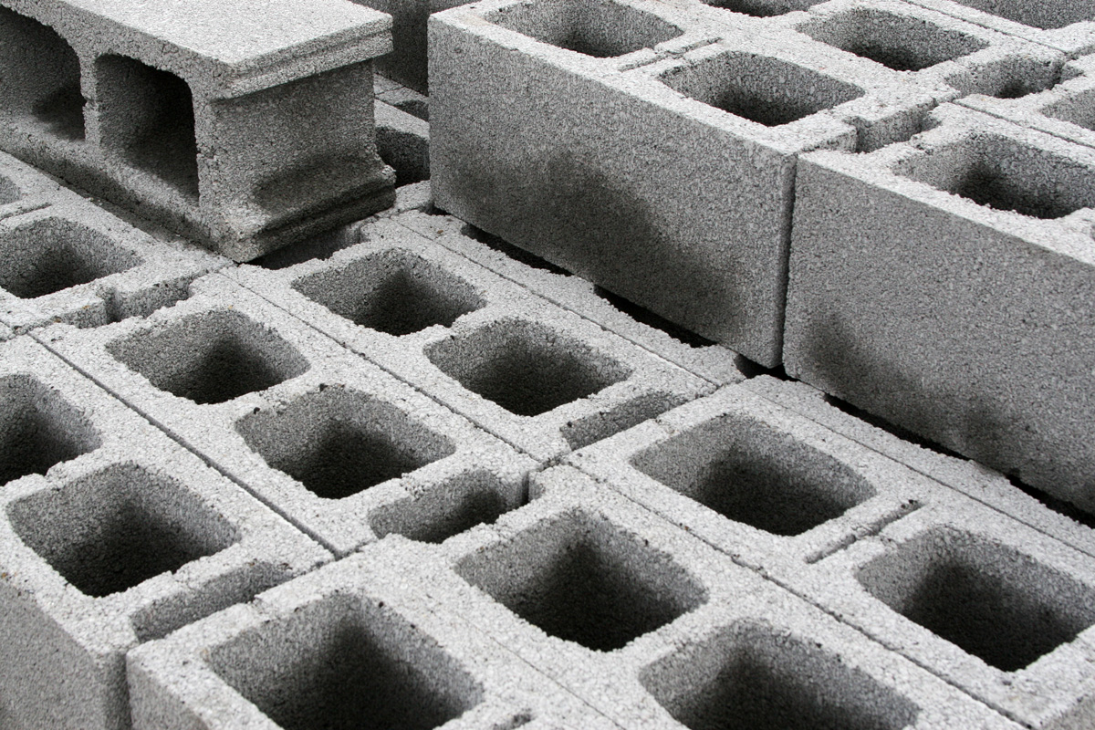 Stacks of cement block