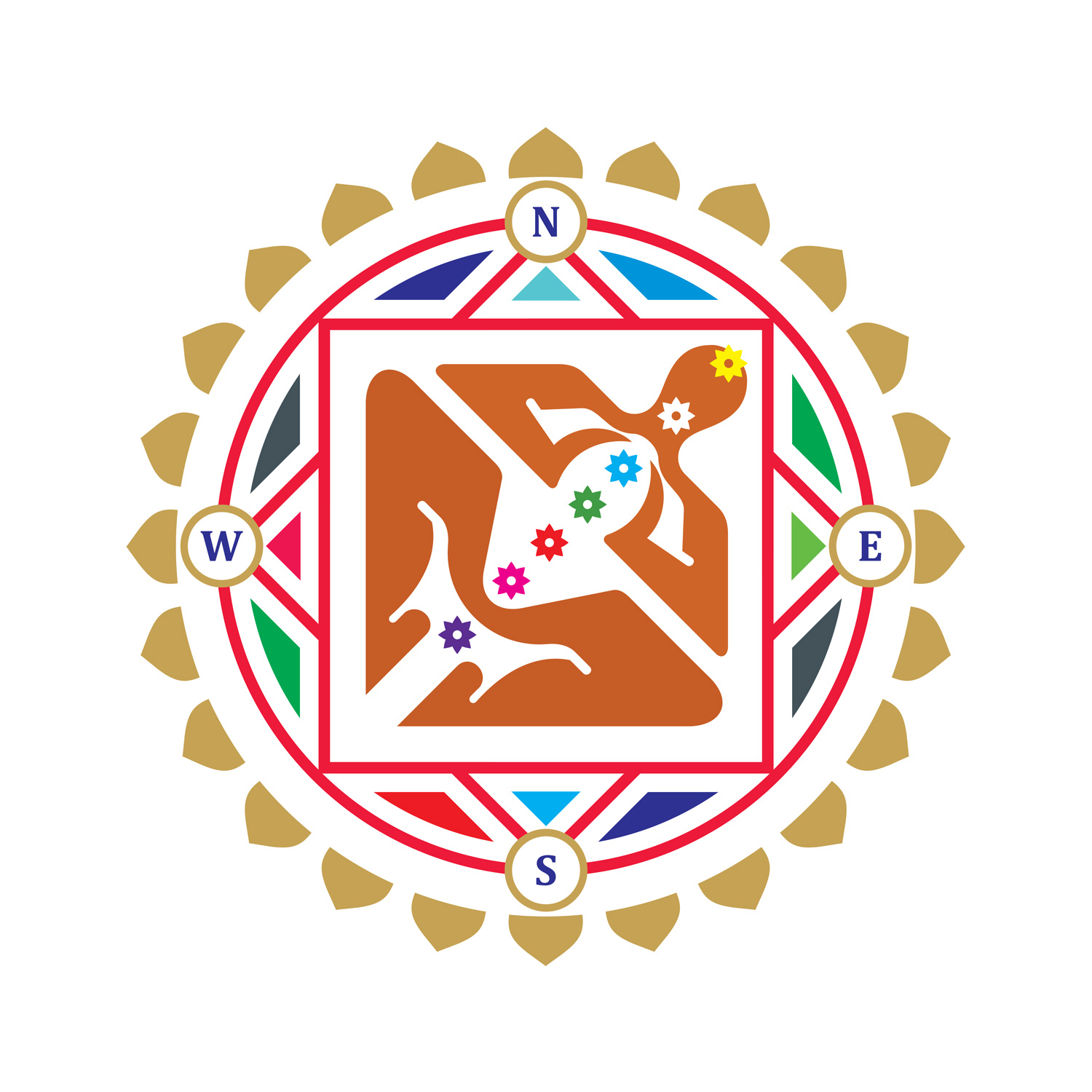 Vastu Shastra an Ancient Hindu, Indian system of architecture and design Vector Logo