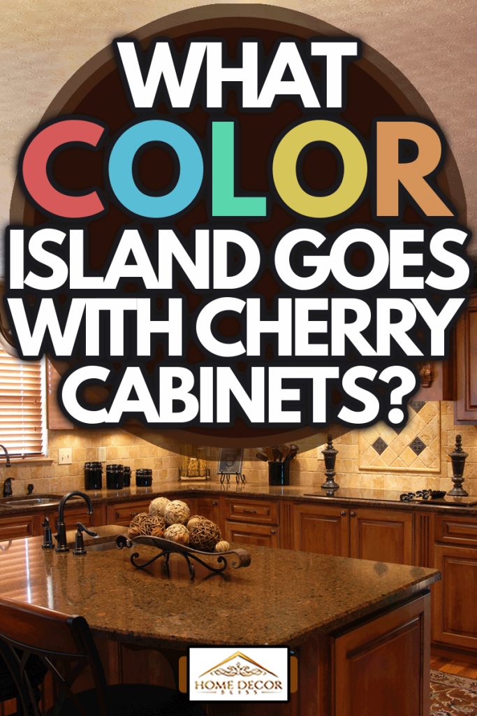 A beautiful interior of a custom kitchen, What Color Island Goes With Cherry Cabinets?