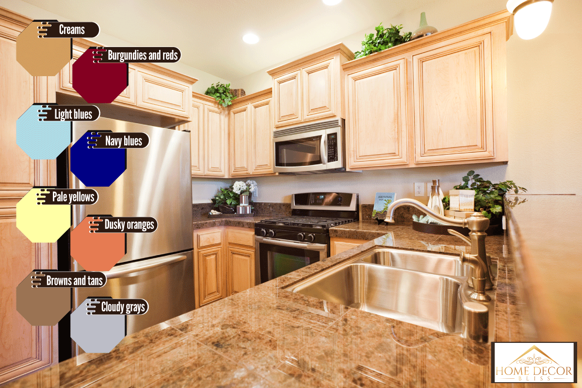 Modern luxury kitchen with granite counters, What Color Paint Goes With Brown Granite?