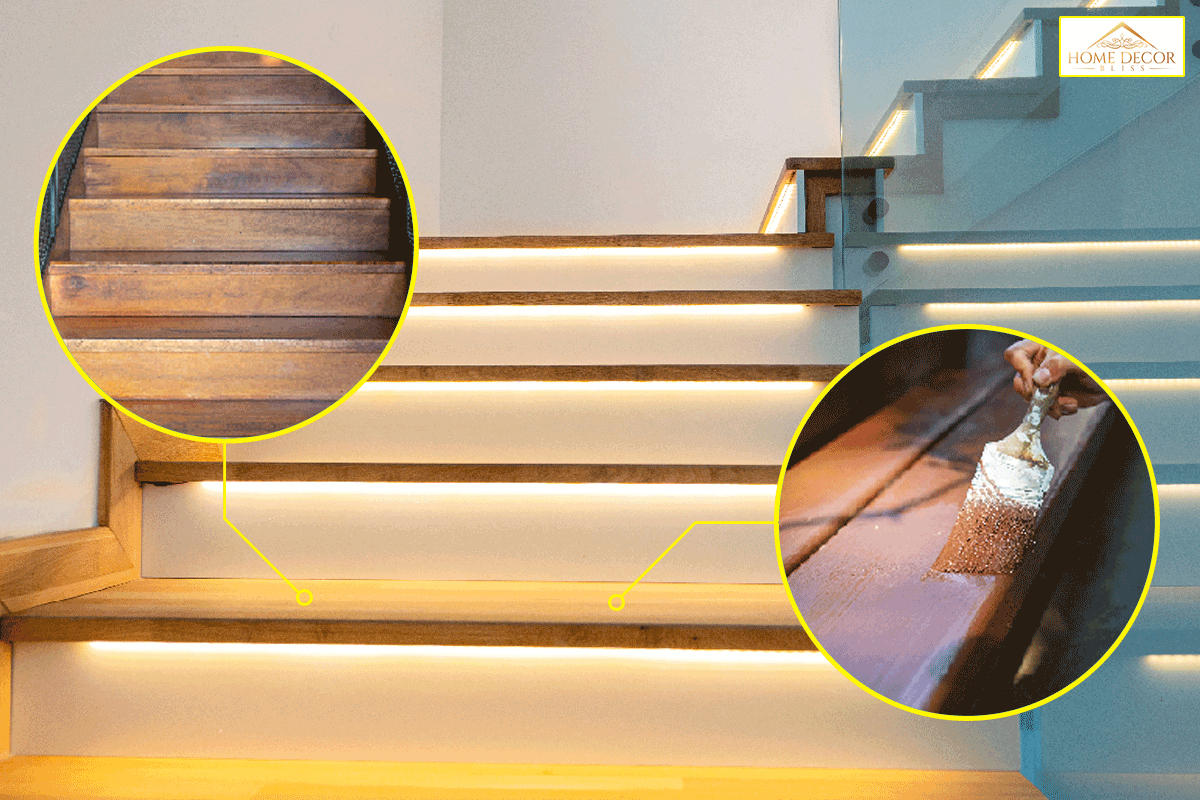 Modern illuminated wooden staircase indoor, What Is The Best Paint For Indoor Stairs?