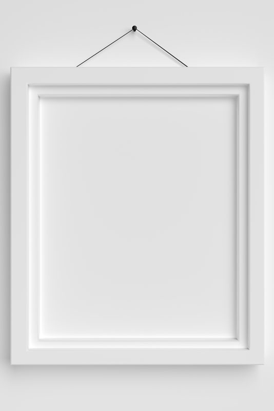 White picture frame perfect to hang near the bedroom door or in the door