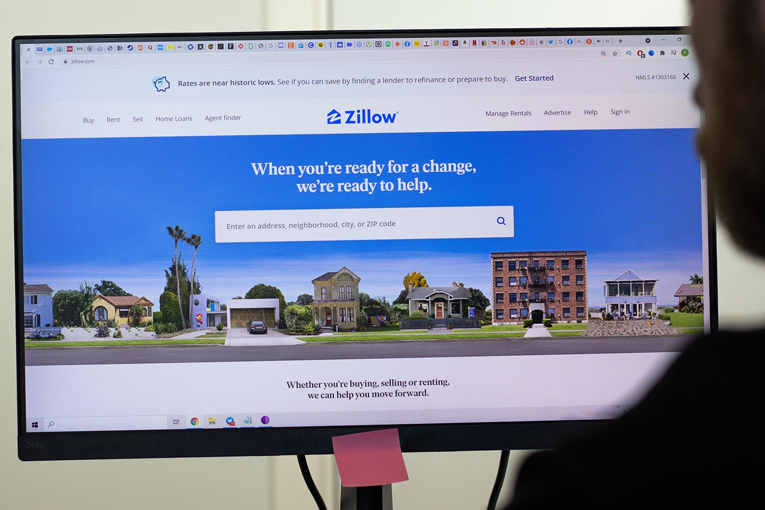 Zillow website page on screen