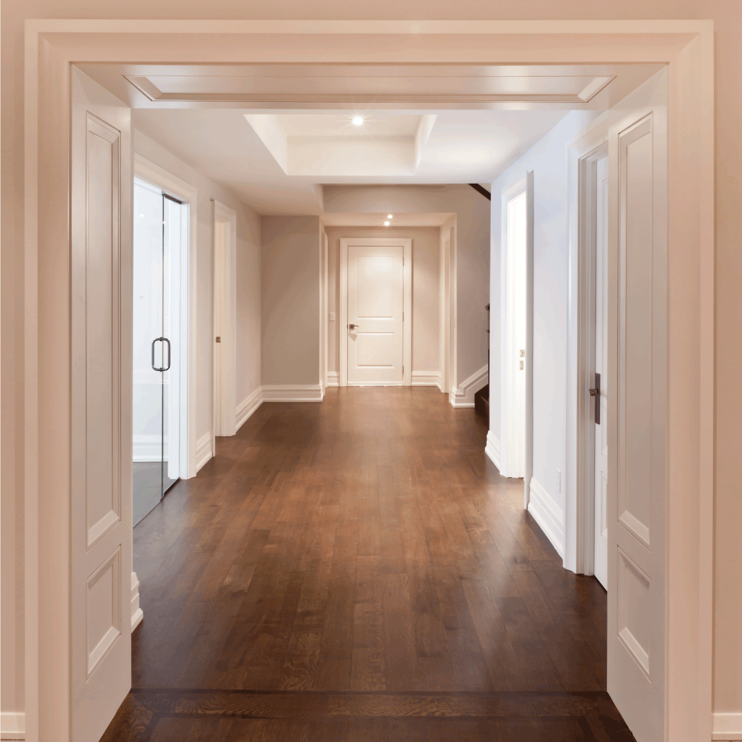 house hallway with wood floor and doors. Highlighting The Threshold