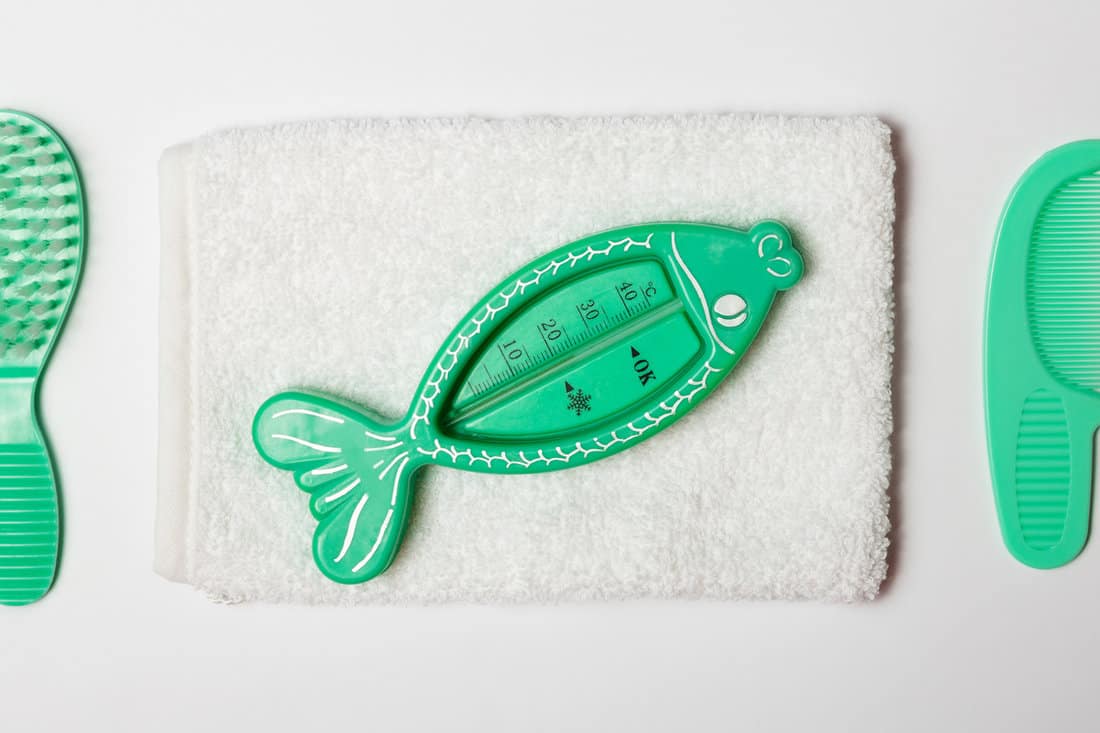 A green fish baby bath thermometer
