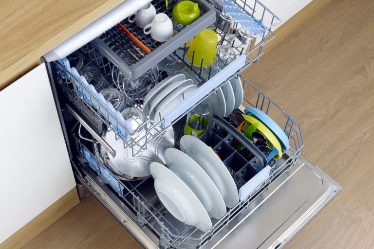 An opened dishwasher in the kitchen, How To Find The Model Number On A GE Dishwasher