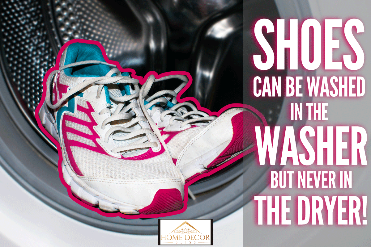 White and pink sneakers wash in the washer, Can You Put Shoes In The Washer And Dryer [Best Practices]