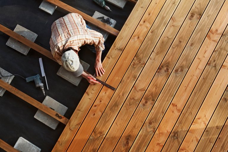 Constructing a Wooden Flooring of a Terrace - How Much Space Between Joists For Decking