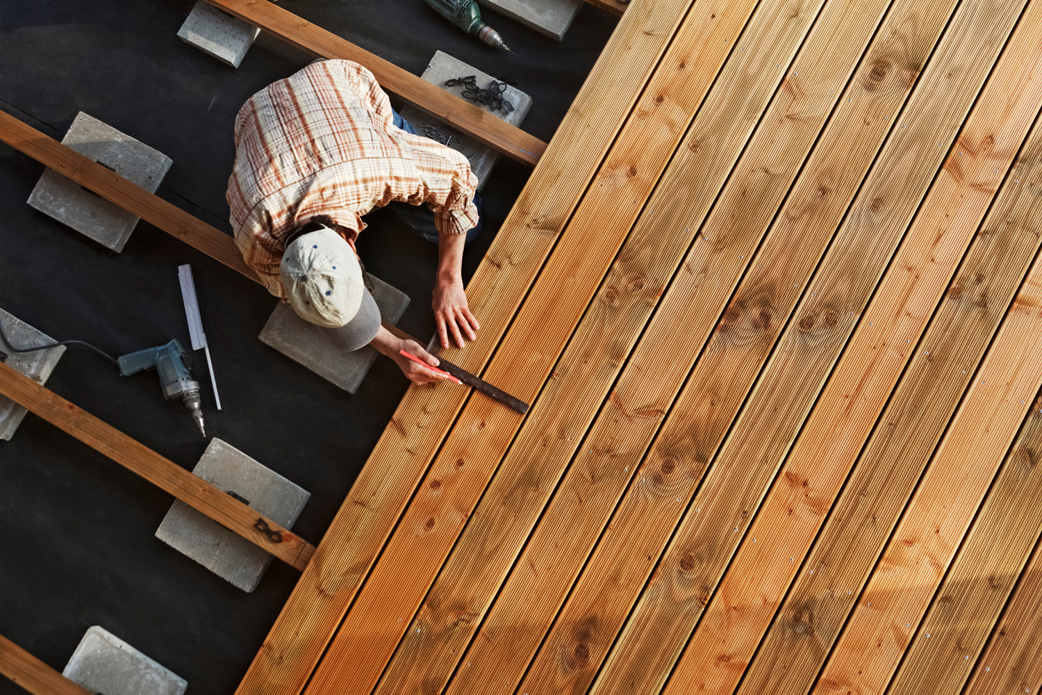 Constructing a Wooden Flooring of a Terrace
