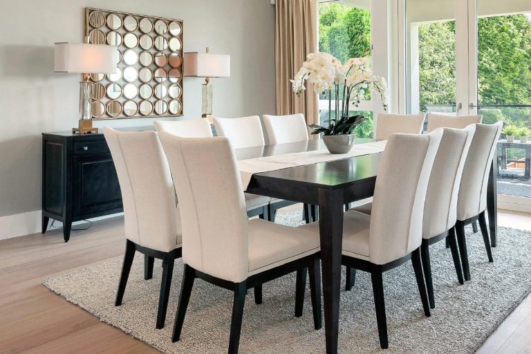 An elegant house with open concept and luxury furnishings, How Much Space Between Wall And Dining Table And Chairs?