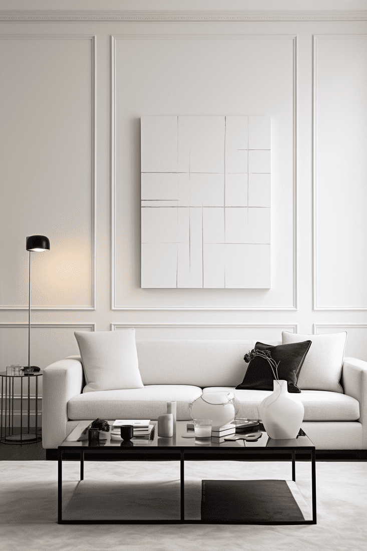Embrace the basics with white panels on the wall, creating a clean and minimalist look.