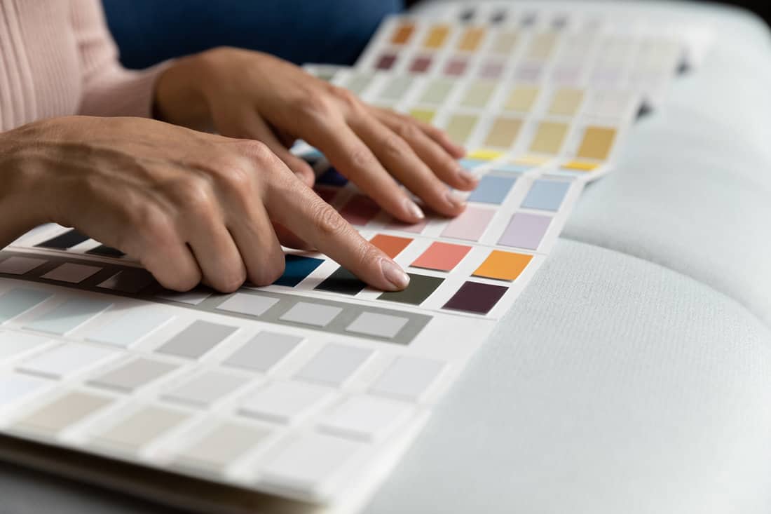 Homeowner choosing colors for the house interior