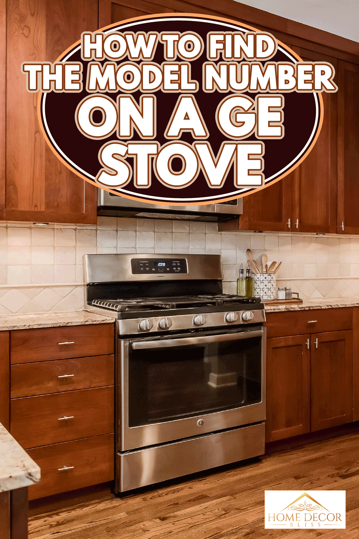 Luxurious kitchen with dark wood cabinets and GE appliances, How To Find The Model Number On A GE Stove