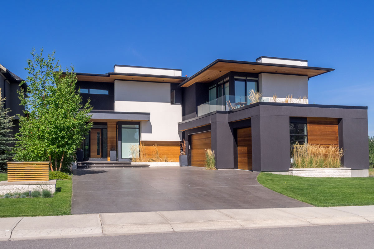 Luxury house at sunny day in Calgary, Canada