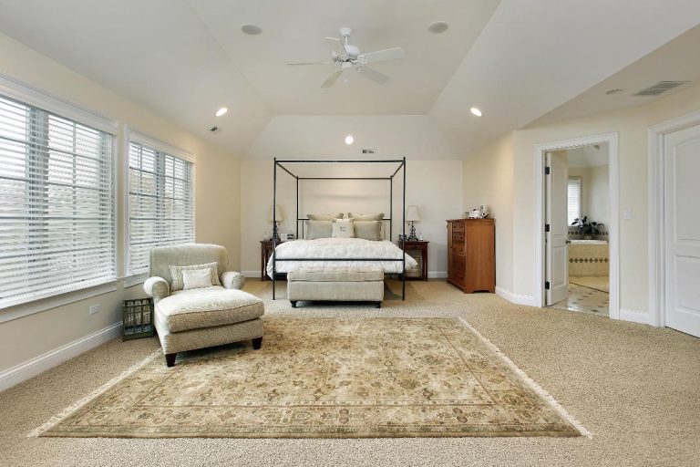 A luxury master bedroom with tray ceiling, What Color To Paint A Tray Ceiling [7 Tray Ceiling Paint Ideas]