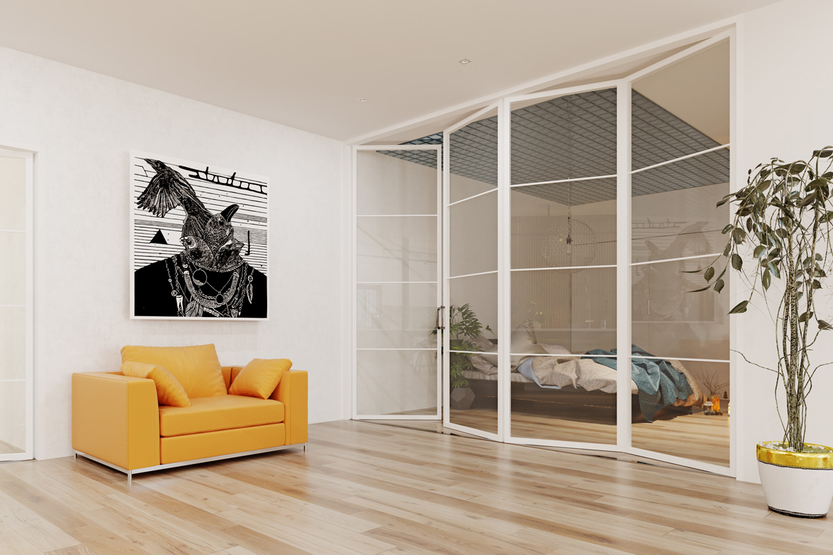 Modern apartment interior. 3d rendering design concept