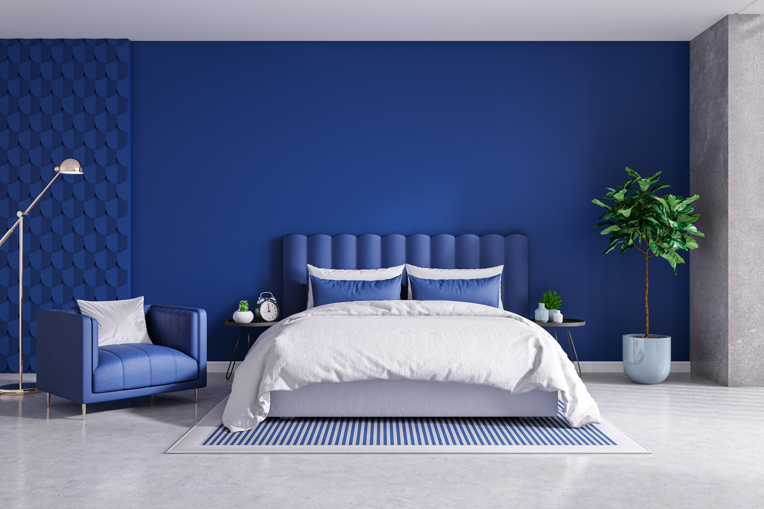 Modern bedroom and decorating ideas ,classic blue room