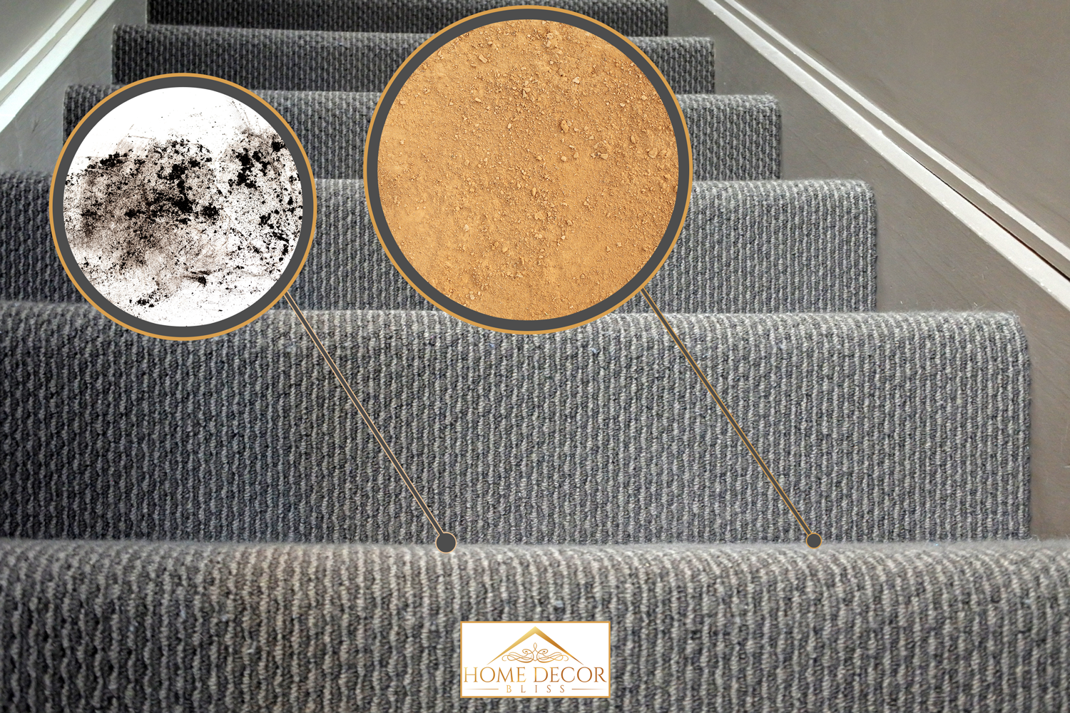 Modern home staircase carpet in grey color. Abstract backgrounds and textures - Why Are My Carpeted Stairs Slippery [And What To Do About It]