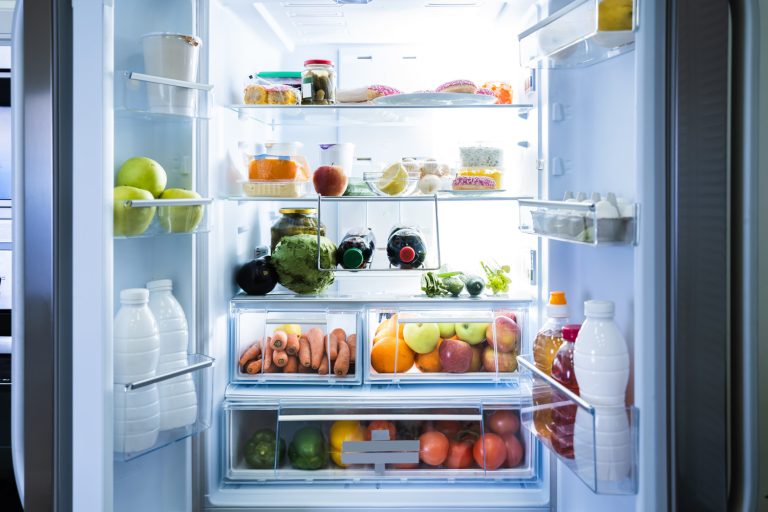 Open Refrigerator Or Fridge Door With Food Inside - Whirlpool Fridge Not Cooling - What To Do