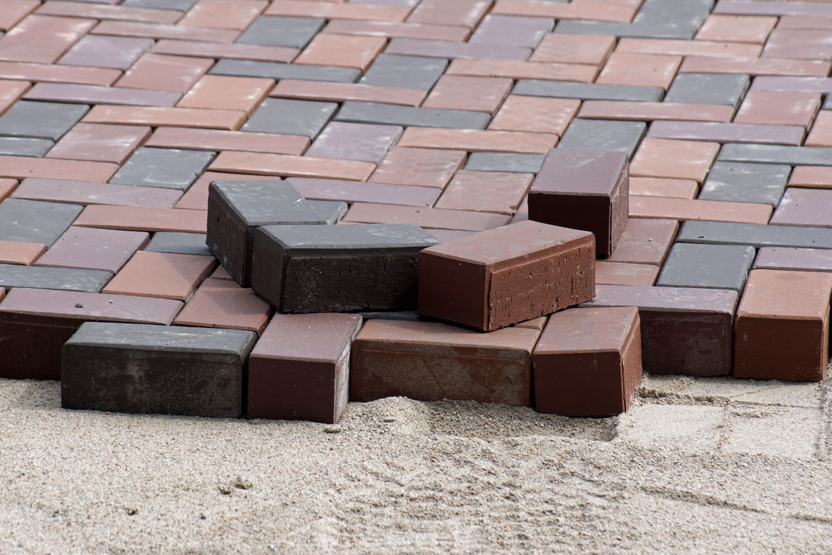 Road construction using patio bricks