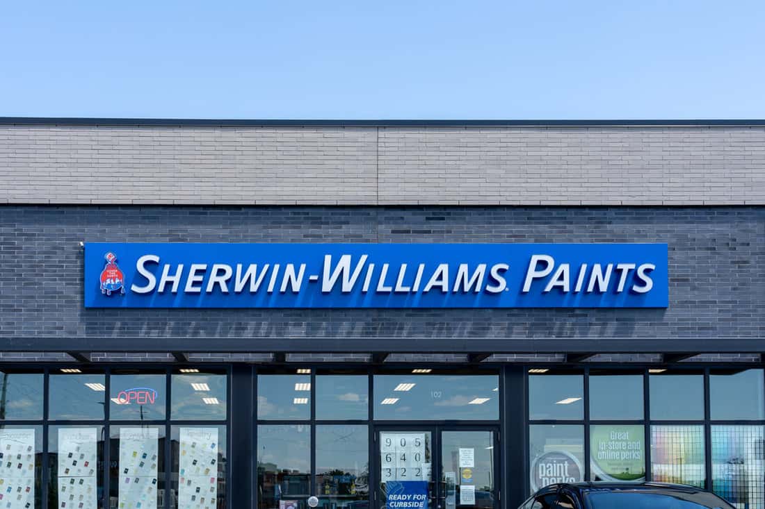 Sherwin Williams paint store photographed outside