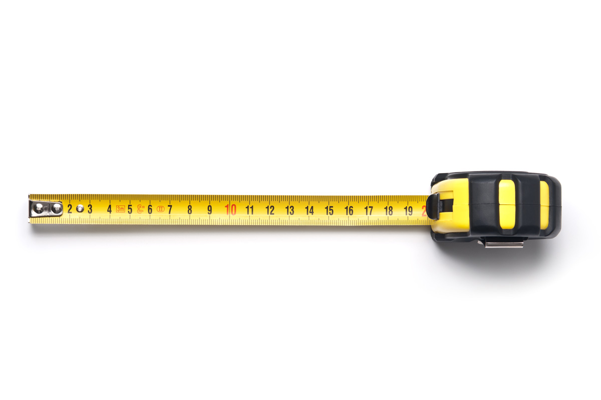 Tape measure isolated on white.