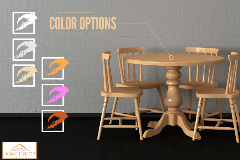 Modern dining room, round wooden table witn four chairs, What Color Dining Table With Light Wood Floors?