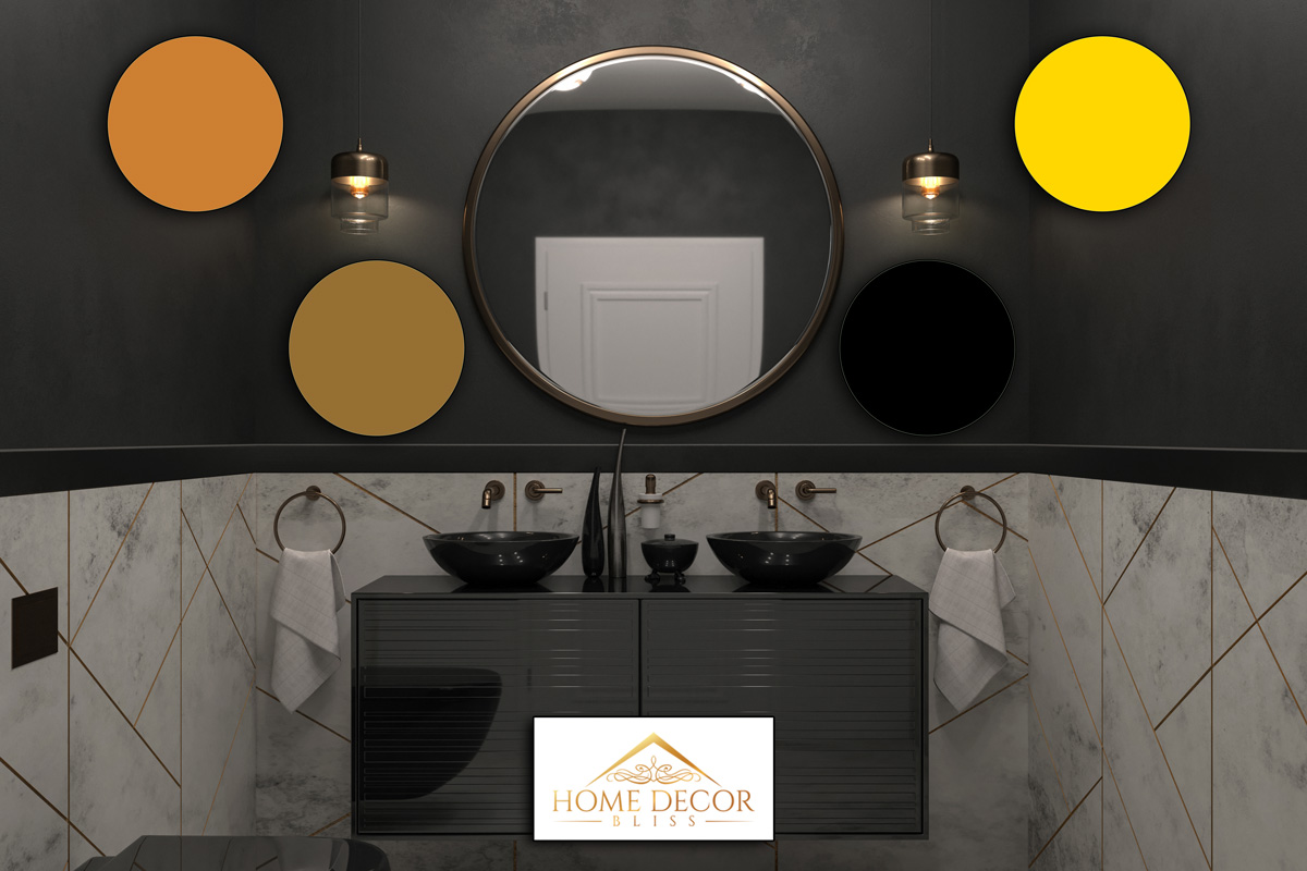 Luxury black bathroom with a double sink, Luxury black bathroom with a double sink, What Color Mirror With Black Vanity?