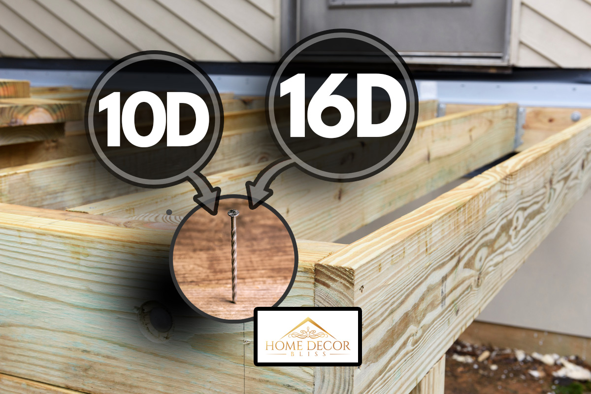 Closeup of Joists on New Porch Deck, What Size Nails For Deck Joists Framing?