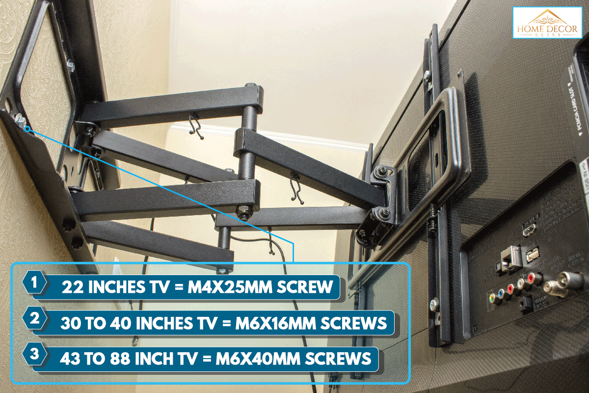 Swivel wall bracket install on the wall, What Size Screws To Mount A Samsung TV