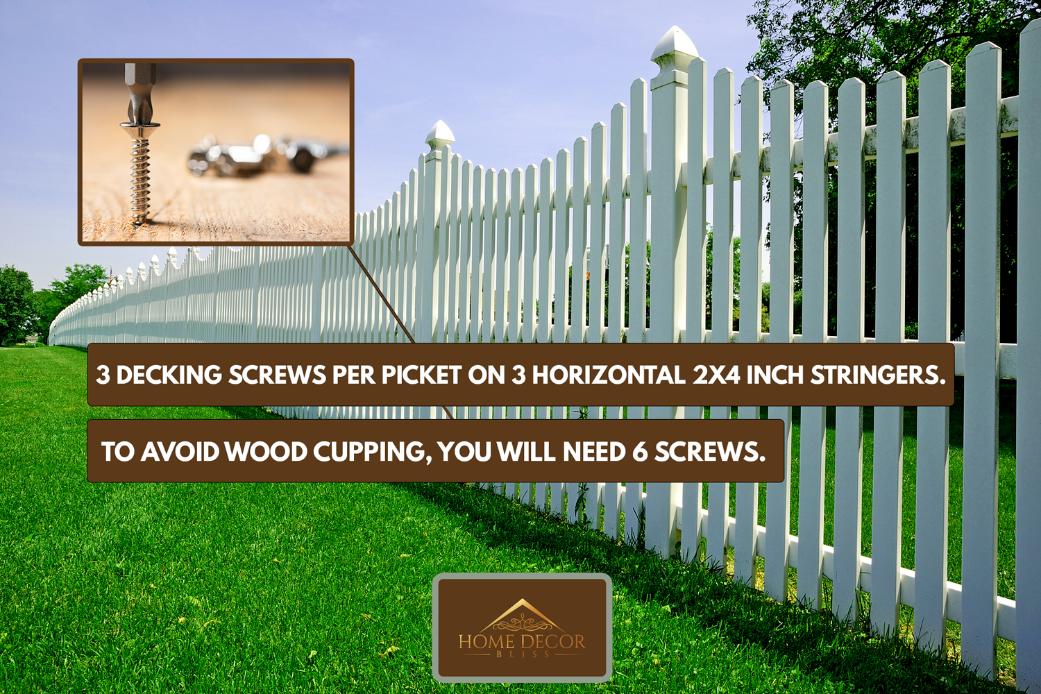 White fence - How Many Screws Per Fence Picket
