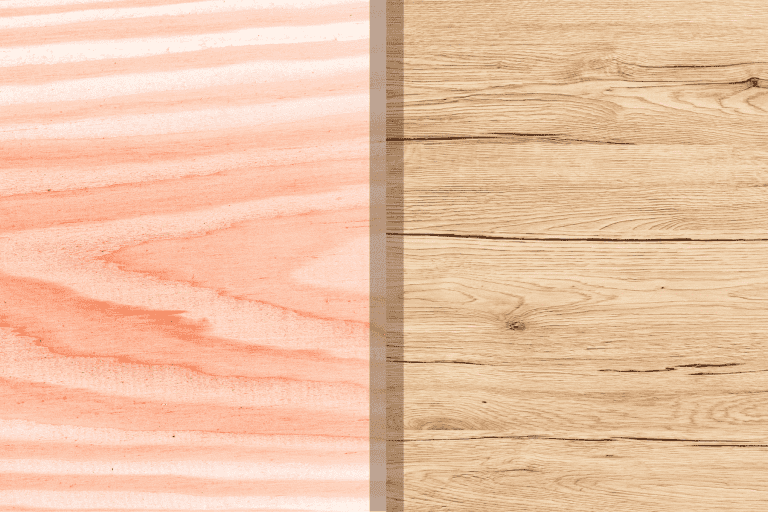 A collaged photo of pine wood and whitewood textures, Whitewood Vs Pine: Which To Choose?