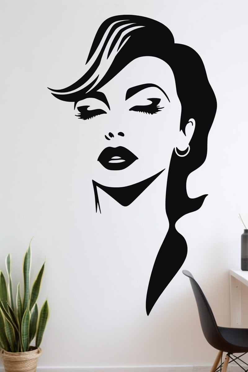 a chic and minimalistic wall art piece with this stylish design, perfect for a dance studio or makeup artist's space