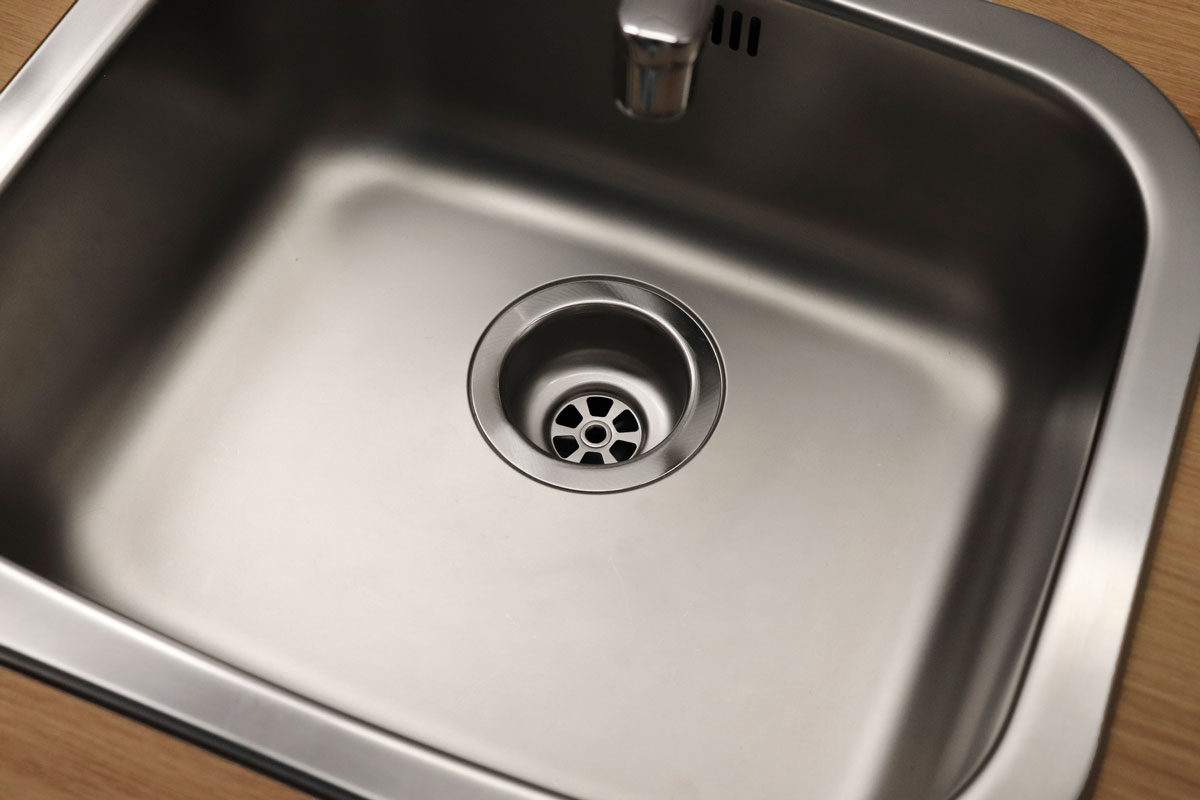 a clean stainless silver sink