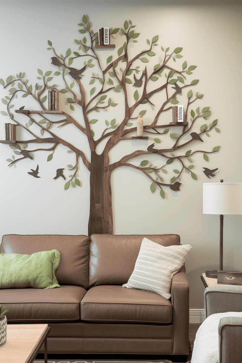 a customizable tree-themed wall decor for nature lovers that adapts to various wall heights and tree species