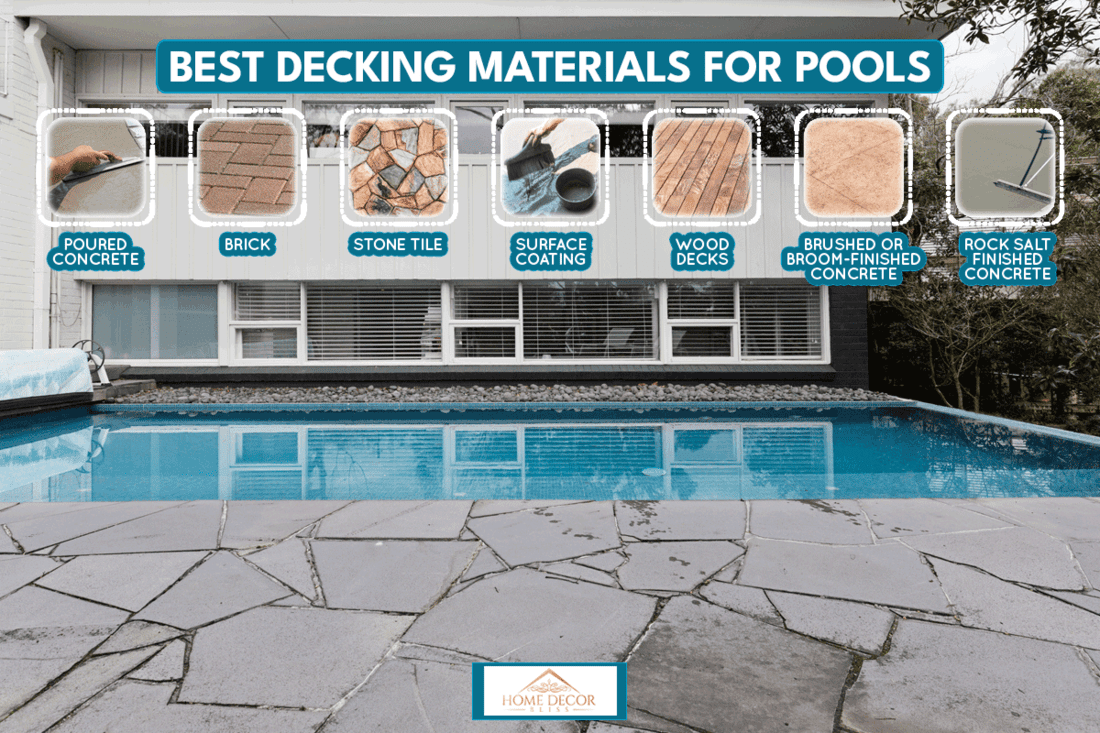A home with in ground swimming pool and stone paving, 7 Best Decking Materials For Pools
