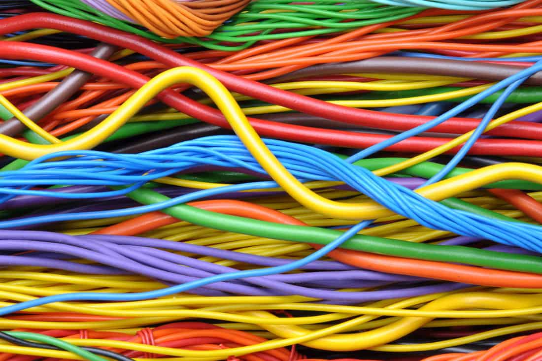 Colored electrical cables and wires — Photo