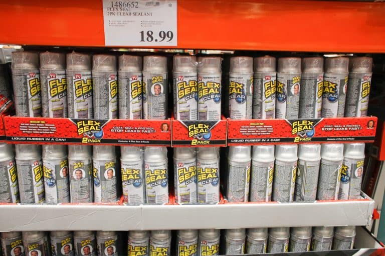 Containers of Flex seal for sale at a store, 8 Things That Flex Seal Tape Will Not Stick To