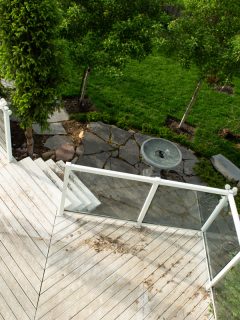 Dirty patio in the spring time Before/after series, How To Clean Wood Deck [Even Without A Pressure Washer]