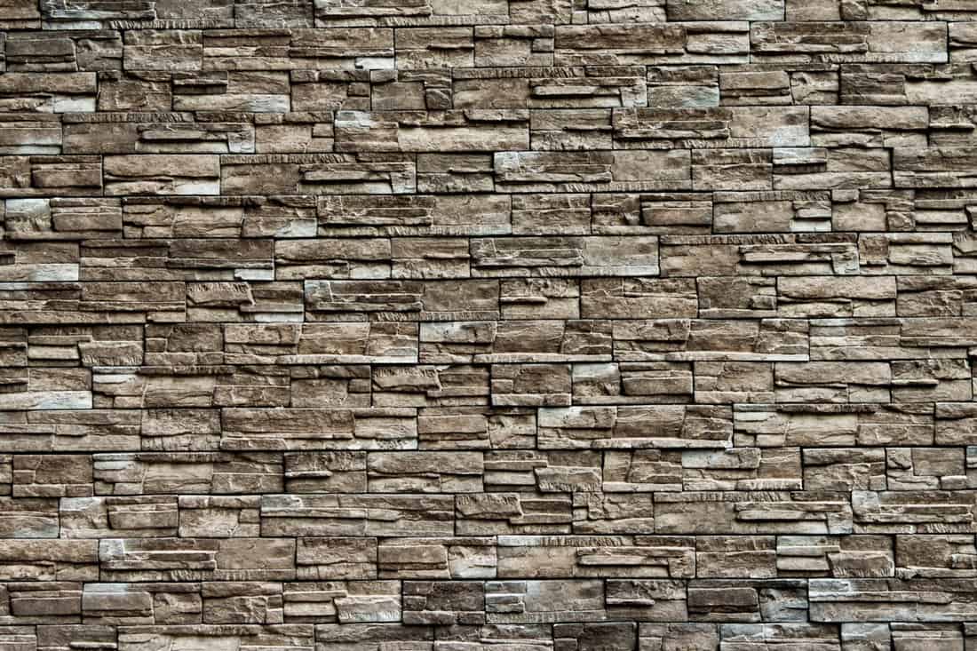 Faux stone veneer photographed up close