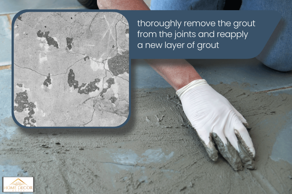 A man spreads wet cement on a cracked sidewalk, Grout Cracking After Drying - What To Do?