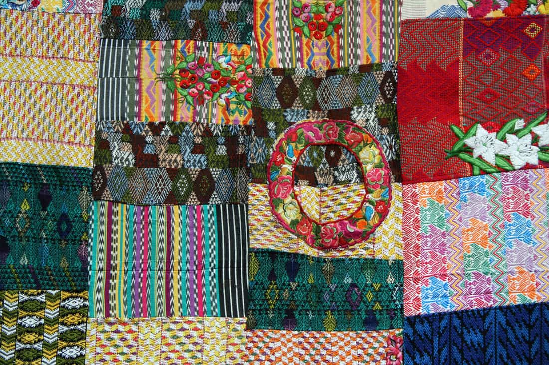 Handmade Mayan pachwork quilt for sale in Guatemala