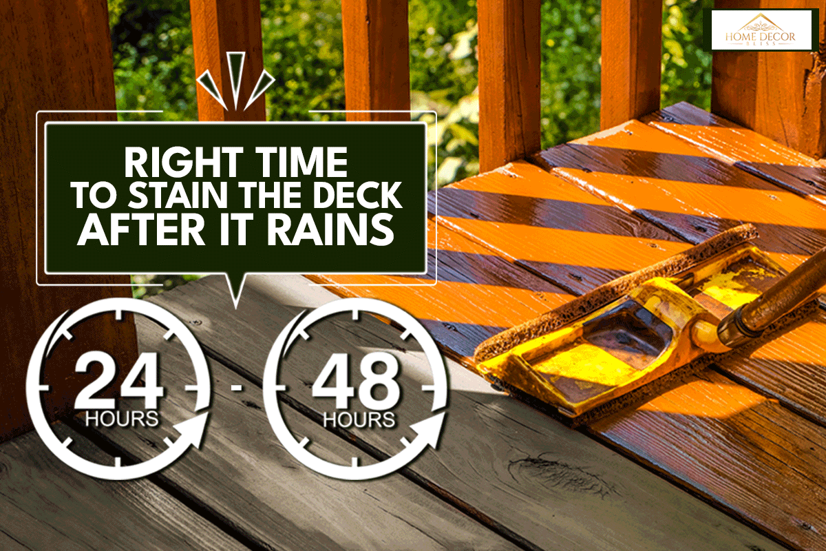 Staining a wooden deck with paint roller, How Long After Rain Can You Stain A Deck?