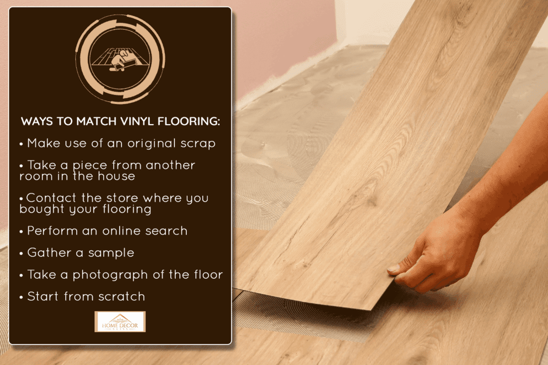 A worker installing new vinyl tile floor, How To Match Vinyl Flooring When Making A Repair