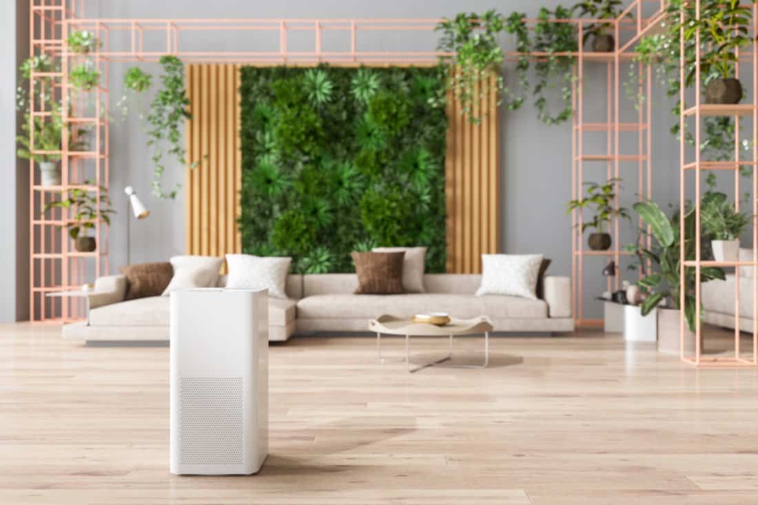 Light Gray - Air Purifier In Living Room For Fresh Air, Healthy Life, Cleaning And Removing Dust