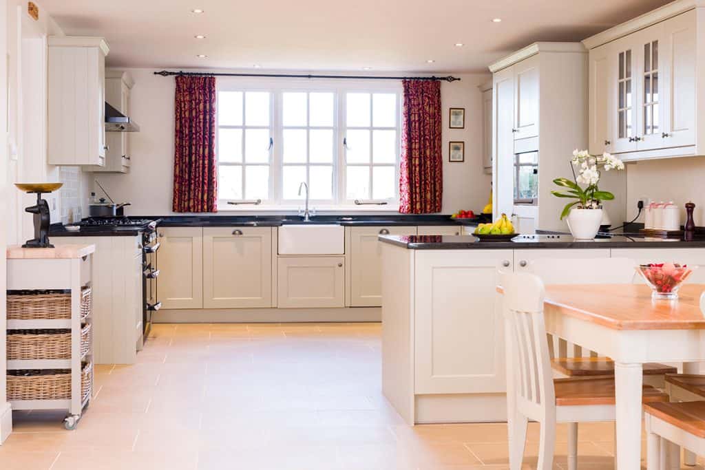 Painted wood shaker style kitchen interior design