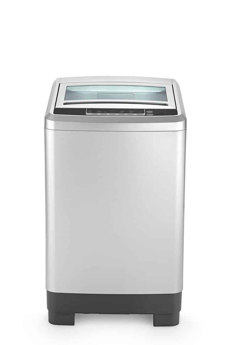 Toploader washing machine with clipping path on white background
