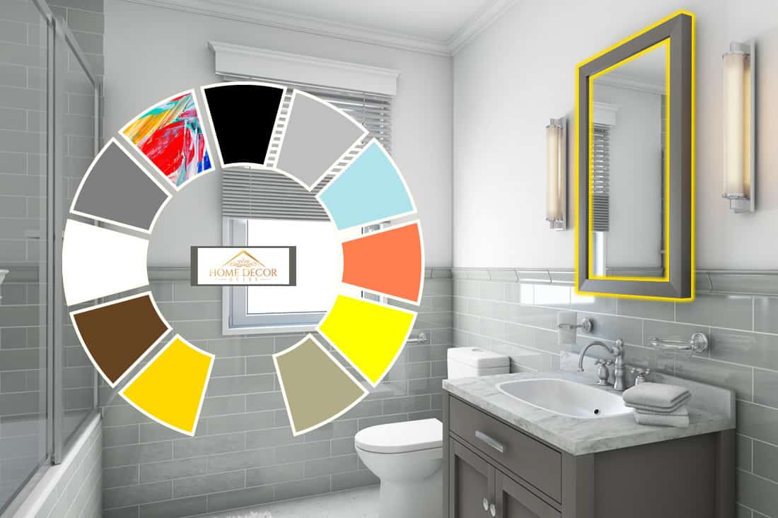 Modern gray themed bathroom, What Color Mirror Goes With A Gray Vanity? [11 Colors To Consider]