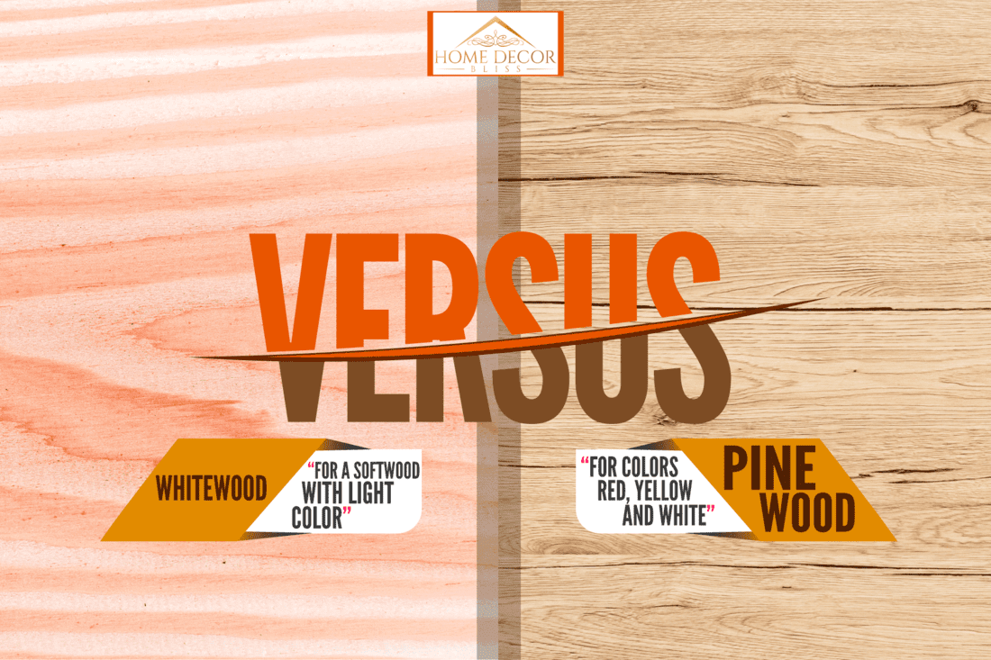 A collaged photo of pine wood and whitewood textures, Whitewood Vs Pine: Which To Choose?
